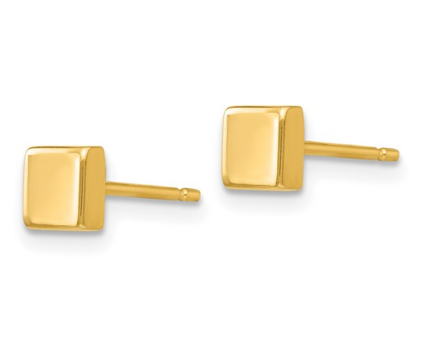 Golden Square 14K Gold Stud Earrings