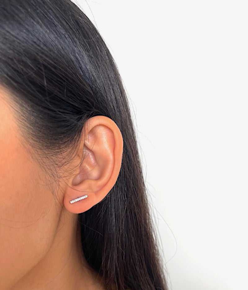 Unique Diamond Bar Earrings