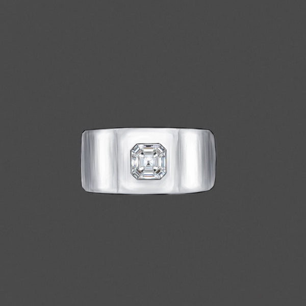 Asscher Cut Diamond Solitaire Ring
