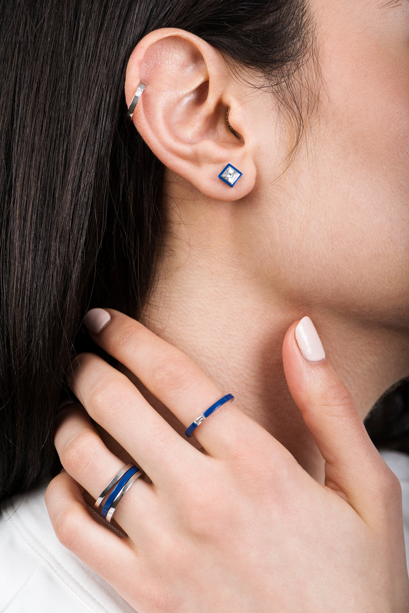 Bella Blue Ceramic Sapphire Earrings