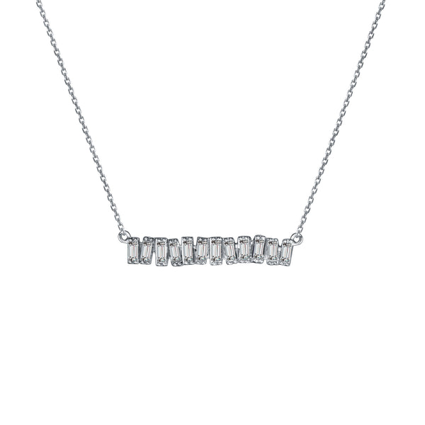 Love Diamond Mid-Bar Necklace - White Gold