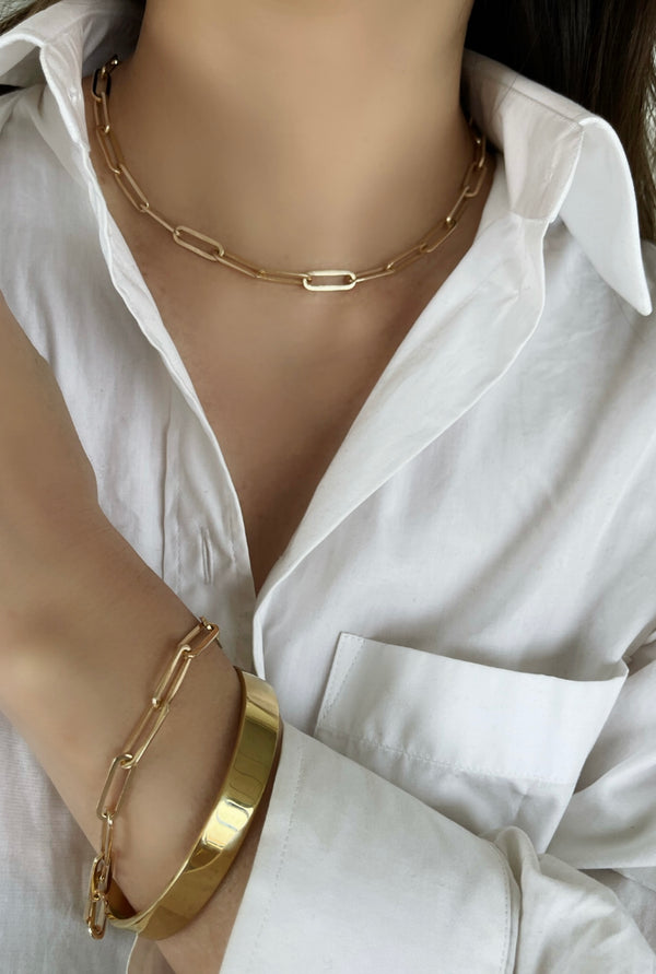 Formation 14K Gold Wide Paperclip Chain Necklace