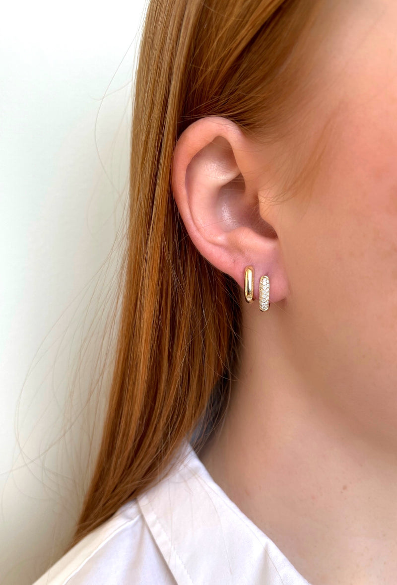 Quadrant Diamond Hoop Earrings