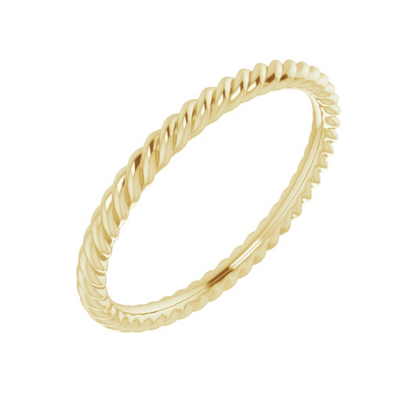 Rope Twisted Gold Stacking Ring