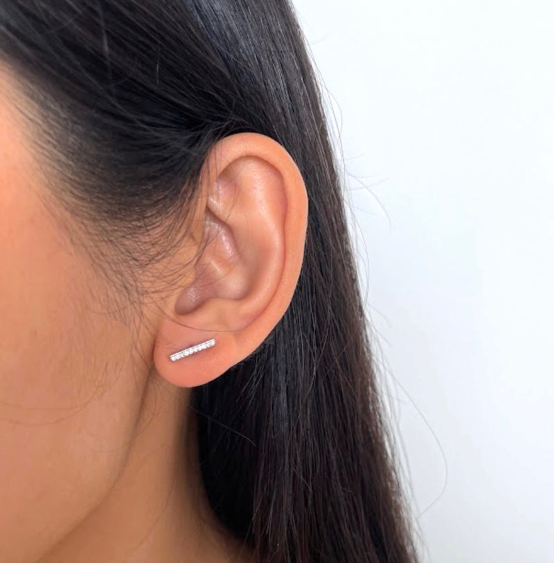 Unique Diamond Bar Earrings