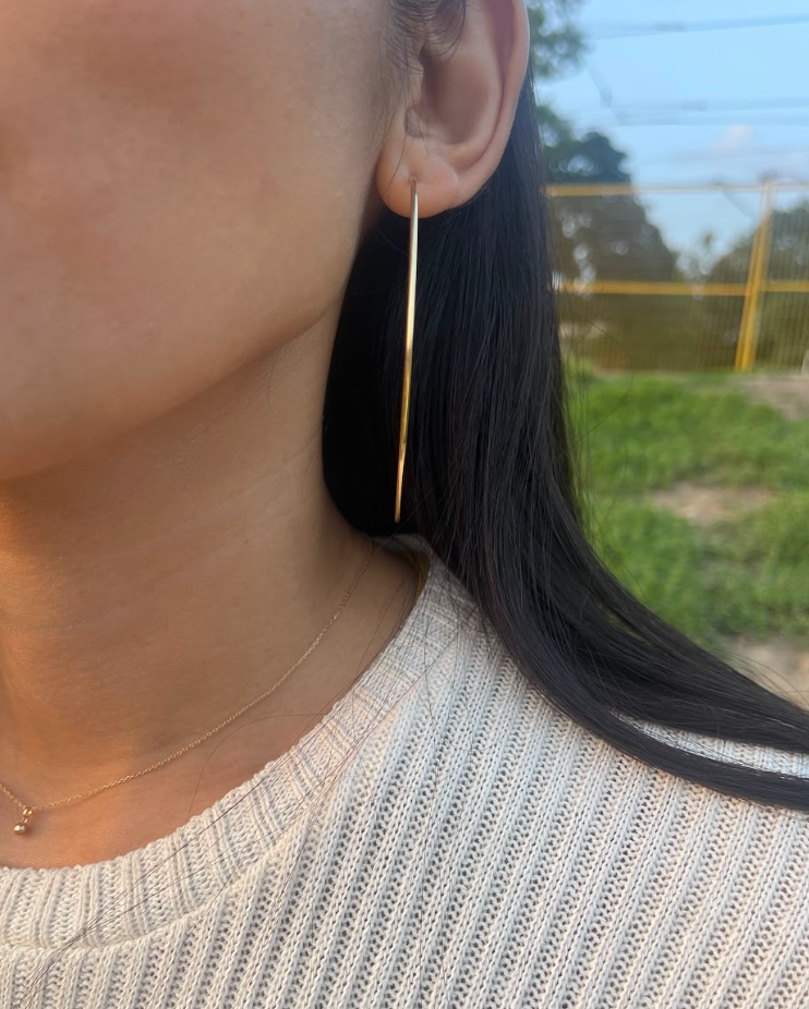Jupiter 14K Yellow Gold Handmade Hoop Earrings