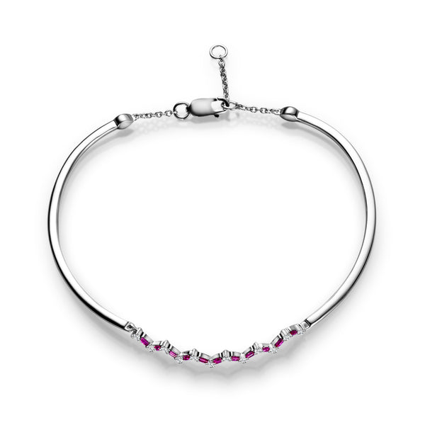 Happiness Zig Zag Baguette Bracelet - Diamonds and Rubies