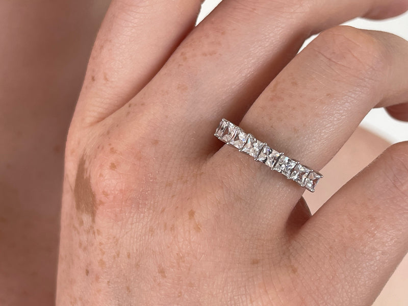 Princess Cut half eternity wedding ring 