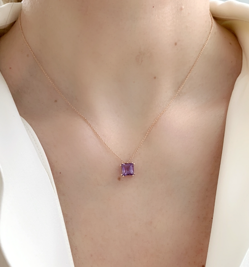 Audrey Purple Amethyst Pendant Necklace