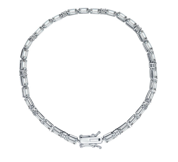 Composition Baguette Diamond Tennis Bracelet