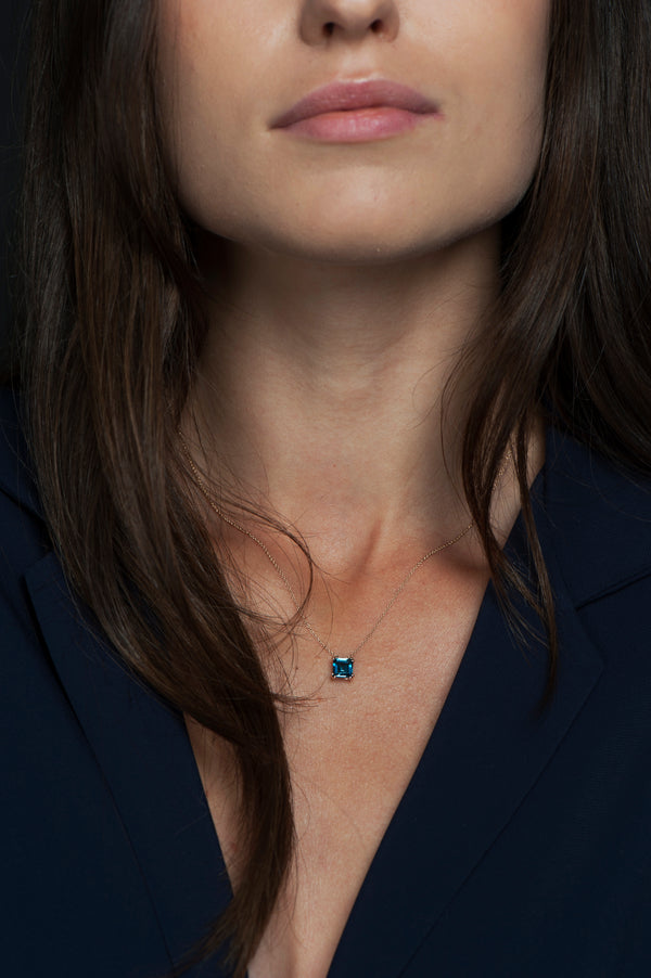 Audrey London Blue Topaz Pendant Necklace