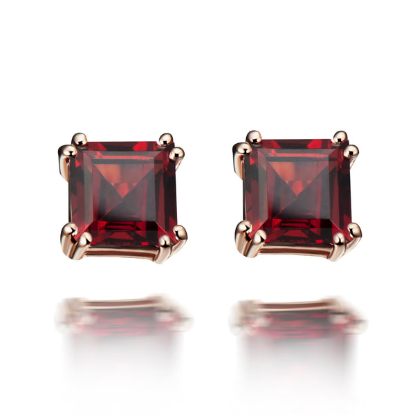 Red garnet deals stud earrings