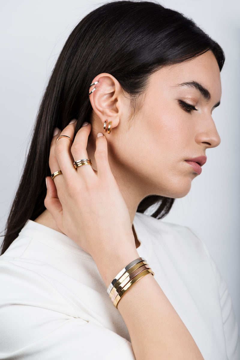 Camilla Rose Gold Diamond Hoop Earrings