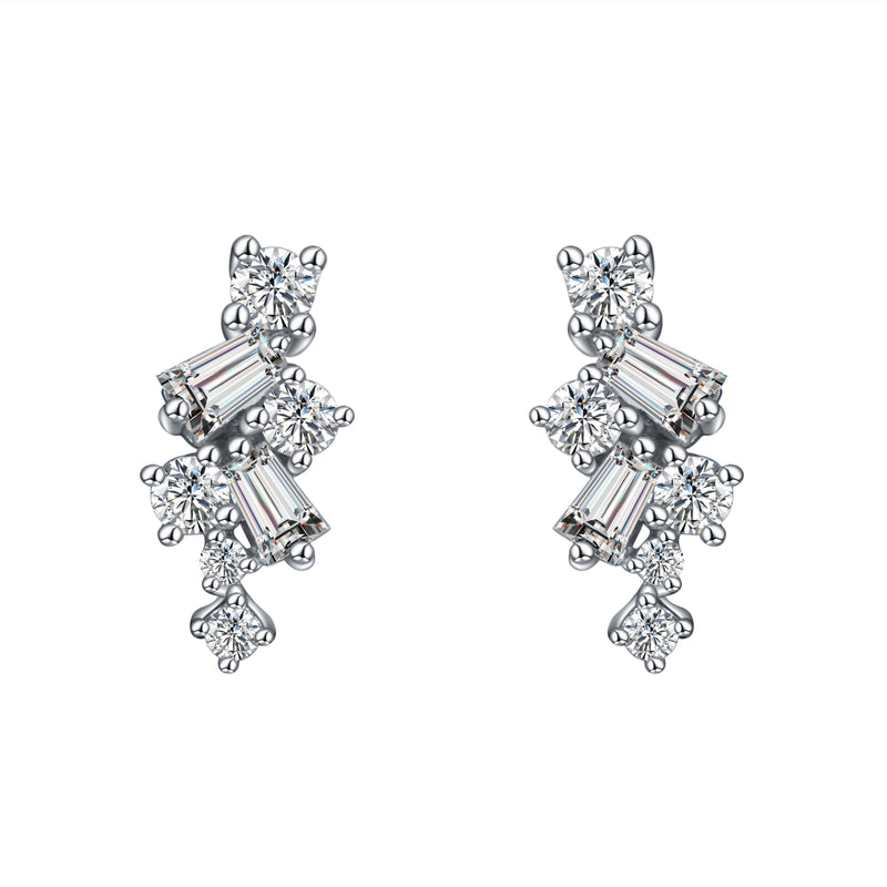 True Diamond Cluster Earrings