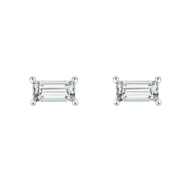 Modern Diamond Baguette Earrings