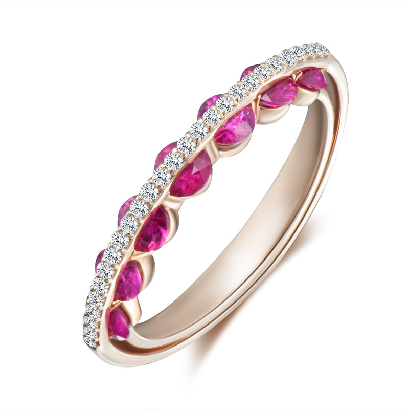 Light Ruby Ring - Diamonds and Rubies