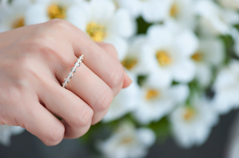 Light Diamond Ring - White and Champagne Diamonds