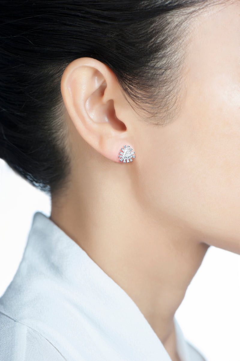 Glamour Baguette Diamond Stud Earrings