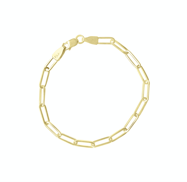 Elemental Rectangular Paperclip Chain Bracelet