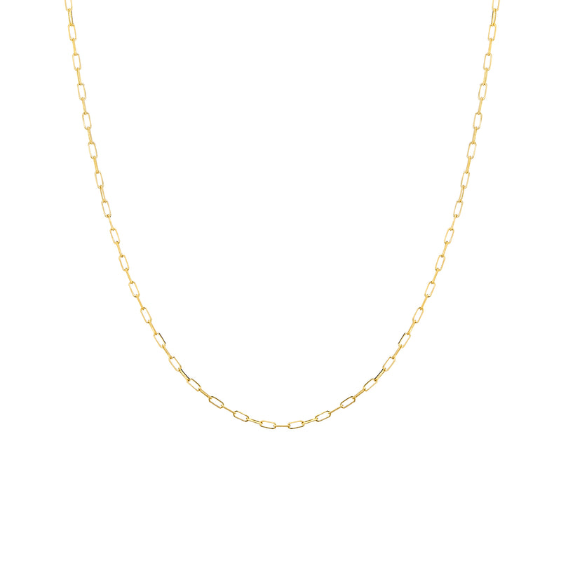 Elemental 14K Gold Dainty Paperclip Chain Necklace