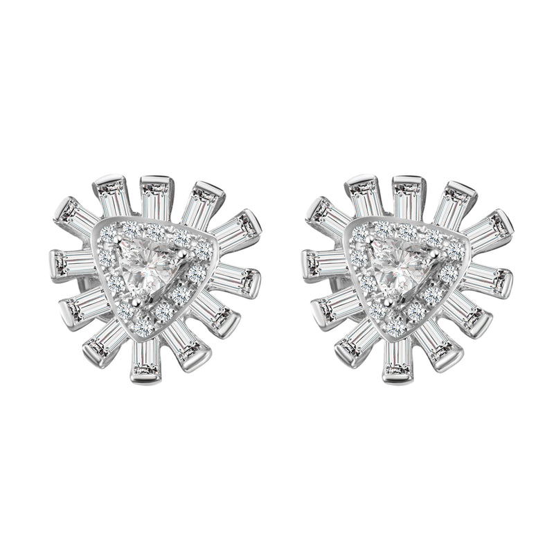 Glamour Baguette Diamond Stud Earrings