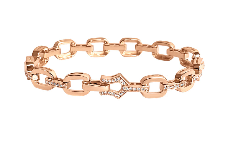 Spirit Bracelet Chain 14K Rose Gold - Pavé Diamonds by Hestia Jewels