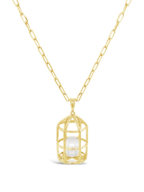 Treasure Lock Gold Pearl Pendant for Necklace