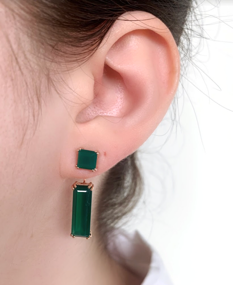 Sophia Green Agate Earrings