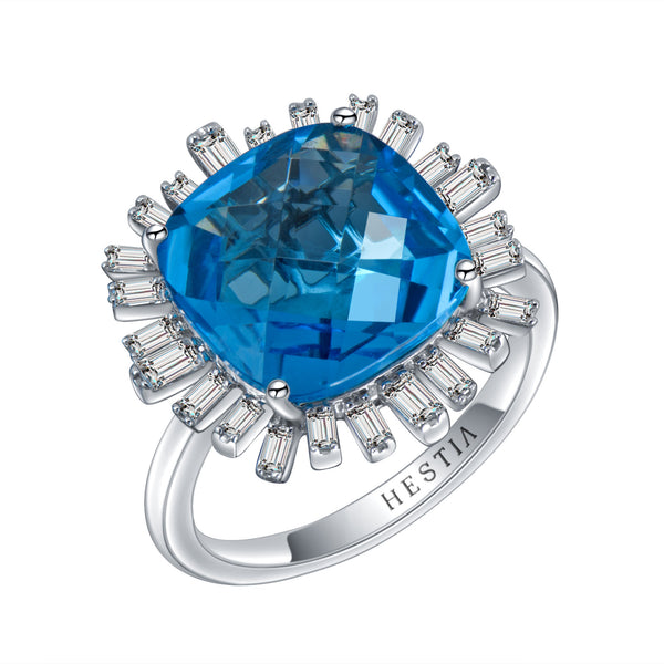 Romance Diamond Ring - Blue Topaz
