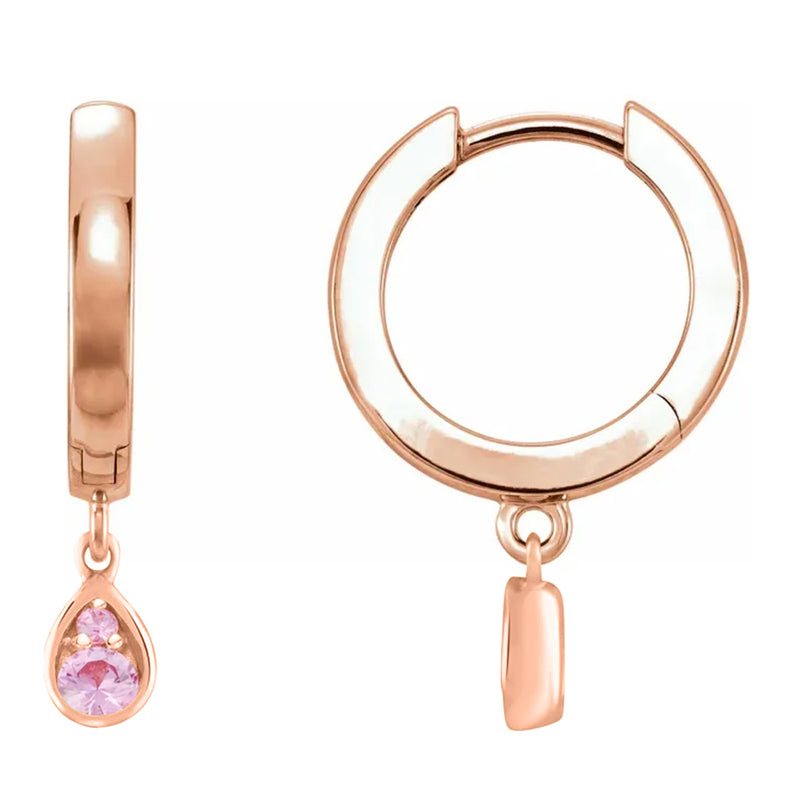 The Drop Pink Sapphire Hoop Earrings