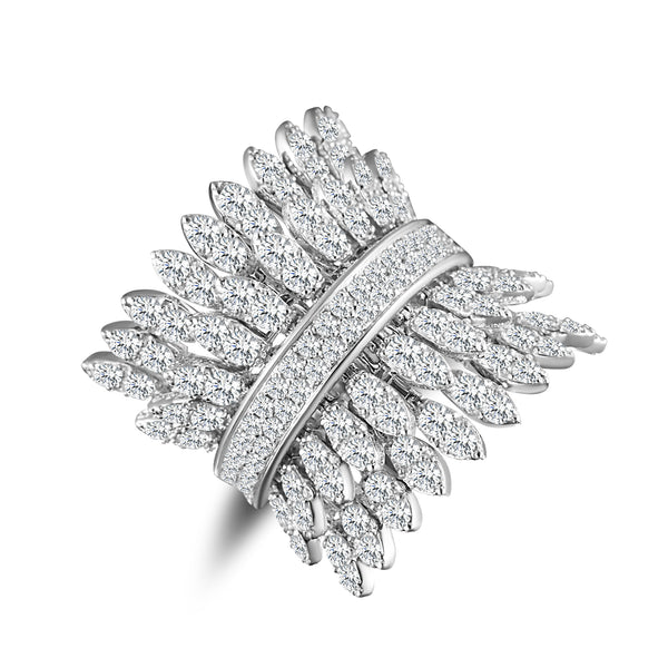 Spettinato Two Row Kinetic Ring - White Gold and Diamonds
