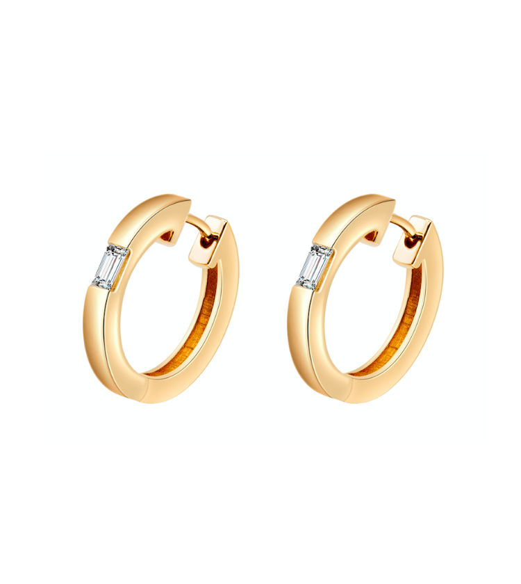 Camilla Yellow Gold Diamond Hoop Earrings