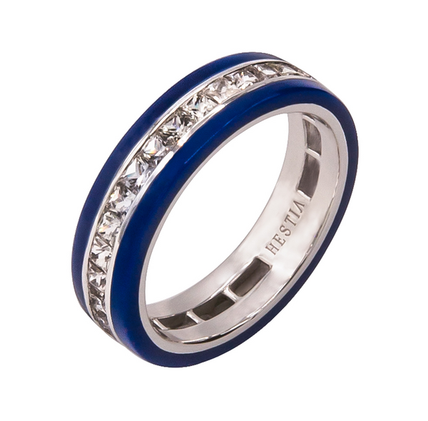 Selena Blue Ceramic Sapphire Eternity Ring