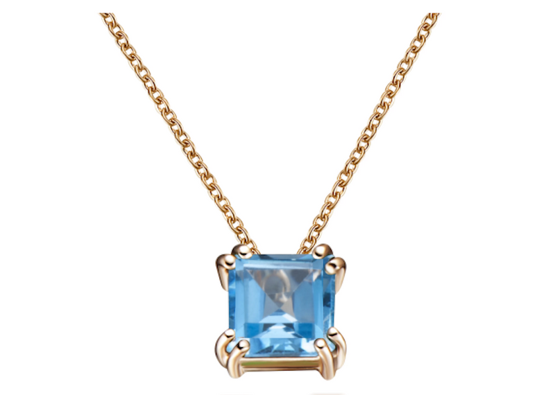 Audrey Swiss Blue Topaz Pendant Necklace