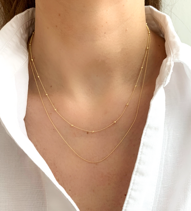 Duo Gold Double Layer Necklace