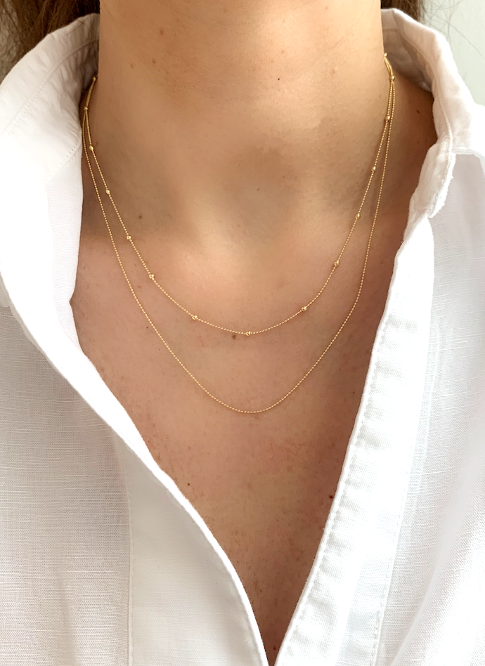 Duo Gold Double Layer Necklace