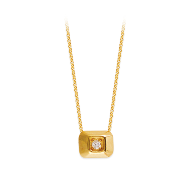 Ethereal Diamond Square Pendant Necklace