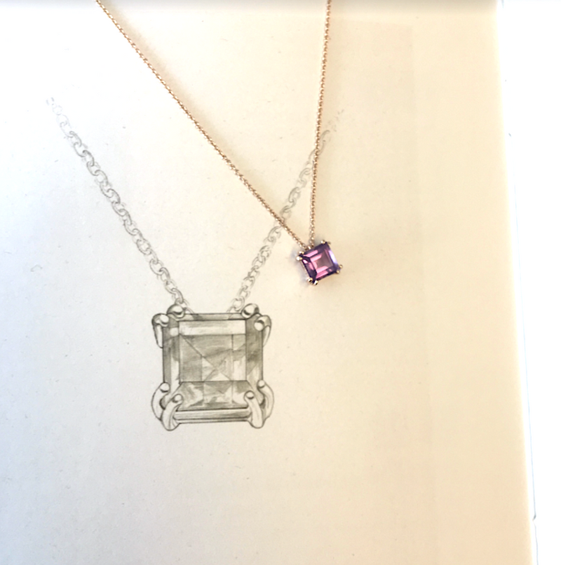 Audrey Purple Amethyst Pendant Necklace