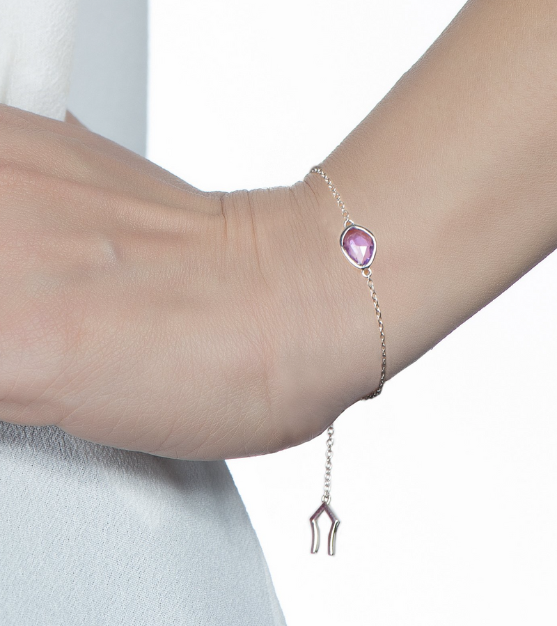 Peace Purple or Pink Sapphire Bracelet