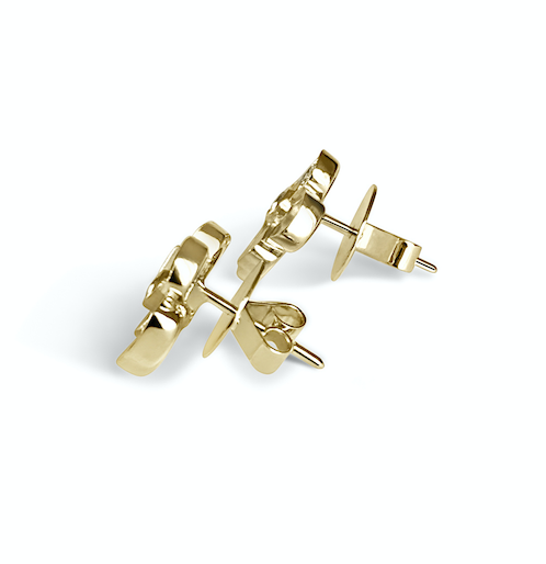 Joie Petite Gold Diamond Flower Earrings