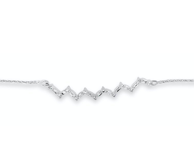 Happiness Zig Zag Choker Necklace - Diamonds