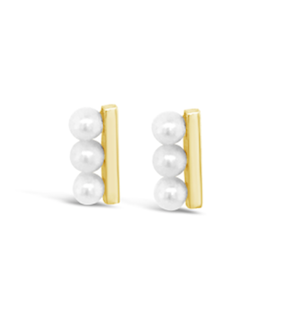 Unique Pearl Bar Earrings