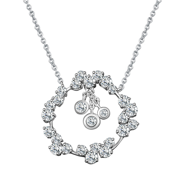 Corolla Diamond Pendant Necklace - White Gold