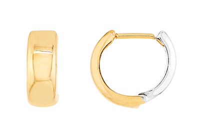 Versatile 14K Gold Two-Tone Gold Hoop Earrings