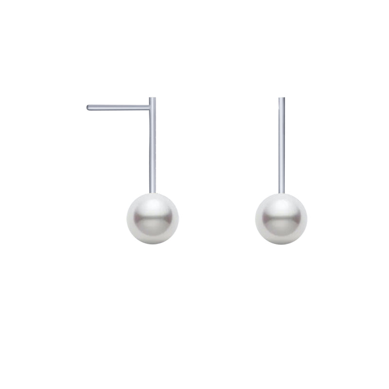 Linear Drop Pearl Earrings