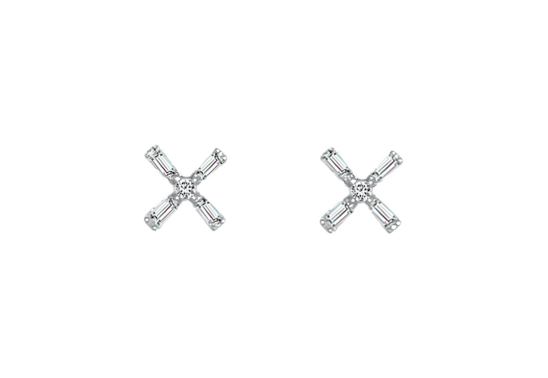 X Baguette Diamond Earrings
