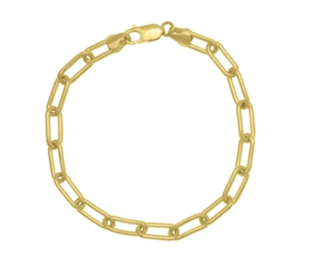 Elemental 14K Solid Gold Thick Paperclip Chain Bracelet